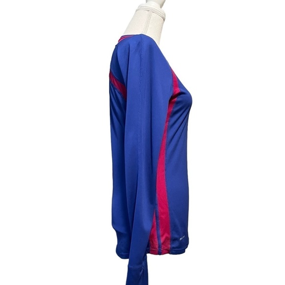 NIKE WOMENS BLUE & PURPLE LONG SLEEVE LIGHTWEIGHT ATHLETIC TOP SIZE SMALL - Picture 4 of 12